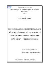 Đề tài Sử dụng phần mềm macromedia flash để thiết kế một số bài giảng điện tử trong dạy học chương “động học chất điểm” - Vật lí 10 nâng cao