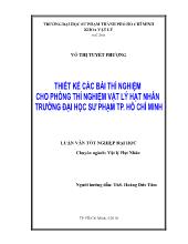 Đề tài Thiết kế các bài thí nghiệm cho phòng thí nghiệm vật lý hạt nhân trường Đại học sư phạm TP Hồ Chí Minh