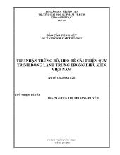 Đề tài Thu nhận trứng bò, heo để cải thiện quy trình đông lạnh trứng trong điều kiện Việt Nam