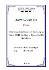 Đề tài Tiền lương và các khoản trích theo lương tại Công ty TNHH Sản Xuất và Thương Mại Tân Hưng Phong