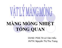 Đề tài Vật lý màng mỏng - Màng mỏng nhiệt tổng quan