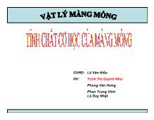 Đề tài Vật lý màng mỏng - Tính chất cơ học của màng mỏng