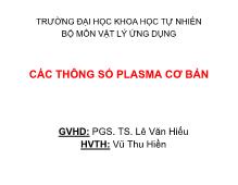 Đề tài Vật lý ứng dụng - Các thông số plasma cơ bản