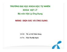 Đề tài Vật lý ứng dụng - Màng điện sắc và ứng dụng