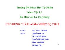 Đề tài Vật lý ứng dung - Ứng dụng của plasma nhiệt độ thấp