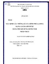 Đề tài Xác định các thông số của đỉnh phổ gamma dạng gauss ghi được bằng phổ kế dùng detector nhấp nháy