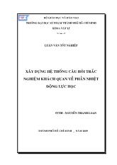 Đề tài Xây dựng hệ thống câu hỏi trắc nghiệm khách quan về phần nhiệt động lực học