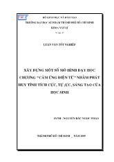 Đề tài Xây dựng một số mô hình dạy học chương “cảm ứng điện từ” nhằm phát huy tính tích cực, tự; ực, sáng tạo của học sinh