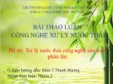 Đề tài Xử lý nước thải công nghệ sản xuất phân lân