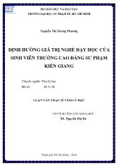 Định hướng giá trị nghề dạy học của sinh viên trường cao đẳng sư phạm Kiên Giang