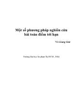 Đồ án Một số phương pháp nghiên cứu bài toán điểm tới hạn