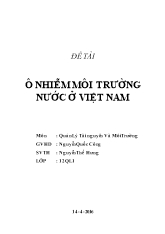 Đồ án Ô nhiễm môi trường nước tại Việt Nam