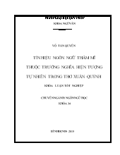 Khóa luận Tín hiệu ngôn ngữ thẩm mĩ thuộc trường nghĩa hiện tượng tự nhiên trong thơ Xuân Quỳnh