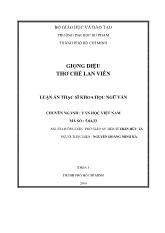 Luận án Giọng điệu thơ Chế Lan Viên