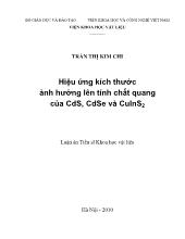Luận án Hiệu ứng kích thước ảnh hưởng lên tính chất quang của CdS, CdSe và CuInS2