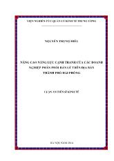 Luận án Nâng cao năng lực cạnh tranh của các doanh nghiệp phân phối bán lẻ trên địa bàn thành phố Hải Phòng