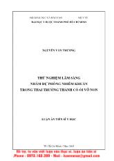 Luận án Thử nghiệm lâm sàng nhằm dự phòng nhiễm khuẩn trong thai trưởng thành có ối vỡ non