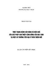 Luận án Thực trạng bệnh sâu răng và hiệu quâ của giâi pháp can thiệp cộng đồng của học sinh tại một số trường tiểu học ở Thừa Thiên Huế