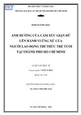 Luận văn Ảnh hưởng của cảm xúc giận dữ lên hành vi ứng xử của người lao động trí thức trẻ tuổi tại thành phố Hồ Chí Minh
