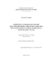 Luận văn Ảnh hưởng của chế độ ngập nước đến động thái thế ôxi hoá - Khử, độ ph và phát thải mêtan ở đất trồng lúa thuộc xã Kim chung - Huyện Hoài đức - Hà Nội