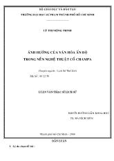 Luận văn Ảnh hưởng của văn hóa ấn độ trong nền nghệ thuật cổ Champa
