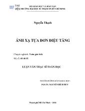 Luận văn Ánh xạ tựa đơn điệu tăng