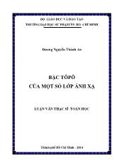 Luận văn Bậc tô pô của một số lớp ánh xạ