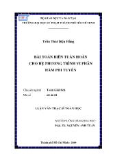 Luận văn Bài toán biên tuần hoàn cho hệ phương trình vi phân hàm phi tuyến