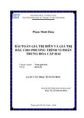 Luận văn Bài toán giá trị biên và giá trị đầu cho phương trình vi phân trung hòa cấp hai