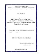 Luận văn Bước chuyển từ lượng giác trong tam giác sang lượng giác trong đường tròn trong dạy học toán ở trường phổ thông