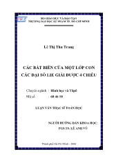 Luận văn Các bất biến của một lớp con các đại số lie giải được 4 chiều
