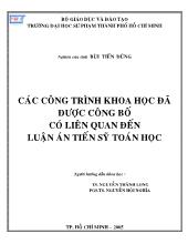 Luận văn Các công trình khoa học đa được công bố có liên quan đến luận án tiến sỹ toán học