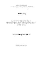 Luận văn Các cuộc vận động ngoại giao về vấn đề Việt Nam của chính quyền johnson (11/1963 – 1/1969)
