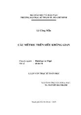 Luận văn Các mêtric trên siêu không gian