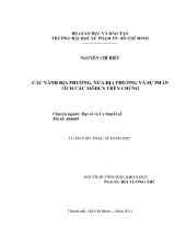 Luận văn Các vành địa phương, nửa địa phương và sự phân tích các môđun trên chúng