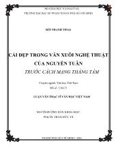 Luận văn Cái đẹp trong văn xuôi nghệ thuật của Nguyễn Tuân trước cách mạng tháng tám