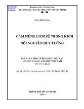 Luận văn Cảm hứng lịch sử trong kịch nói Nguyễn Huy Tưởng