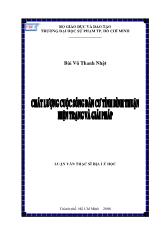 Luận văn Chất lượng cuộc sống dân cư tỉnh Bình Thuận hiện trạng và giải pháp