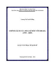 Luận văn Chính sách của hoa kì đối với israel (1993 - 2009)