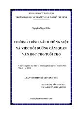 Luận văn Chương trình, sách tiếng việt và việc bồi dưỡng cảm quan văn học cho tuổi thơ