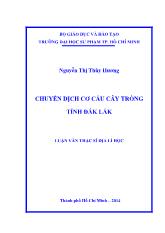 Luận văn Chuyển dịch cơ cấu cây trồng tỉnh Đắk Lắk