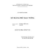 Luận văn Chuyên ngành văn học Việt Nam: Ký hoàng phủ Ngọc Tường