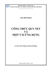 Luận văn Công thức quy net và một vài ứng dụng