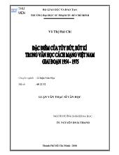 Luận văn Đặc điểm của tùy bút, bút kí trong văn học cách mạng Việt Nam giai đoạn 1954 – 1975