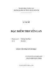 Luận văn Đặc điểm thơ Yến Lan