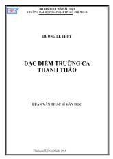 Luận văn Đặc điểm trường ca thanh thảo