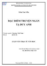 Luận văn Đặc điểm truyện ngắn Tạ Duy Anh