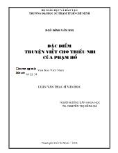 Luận văn Đặc điểm truyện viết cho thiếu nhi của Phạm Hổ