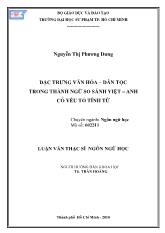 Luận văn Đặc trưng văn hóa – dân tộc trong thành ngữ so sánh Việt – Anh có yếu tố tính từ