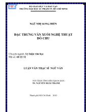 Luận văn Đặc trưng văn xuôi nghệ thuật Đỗ Chu